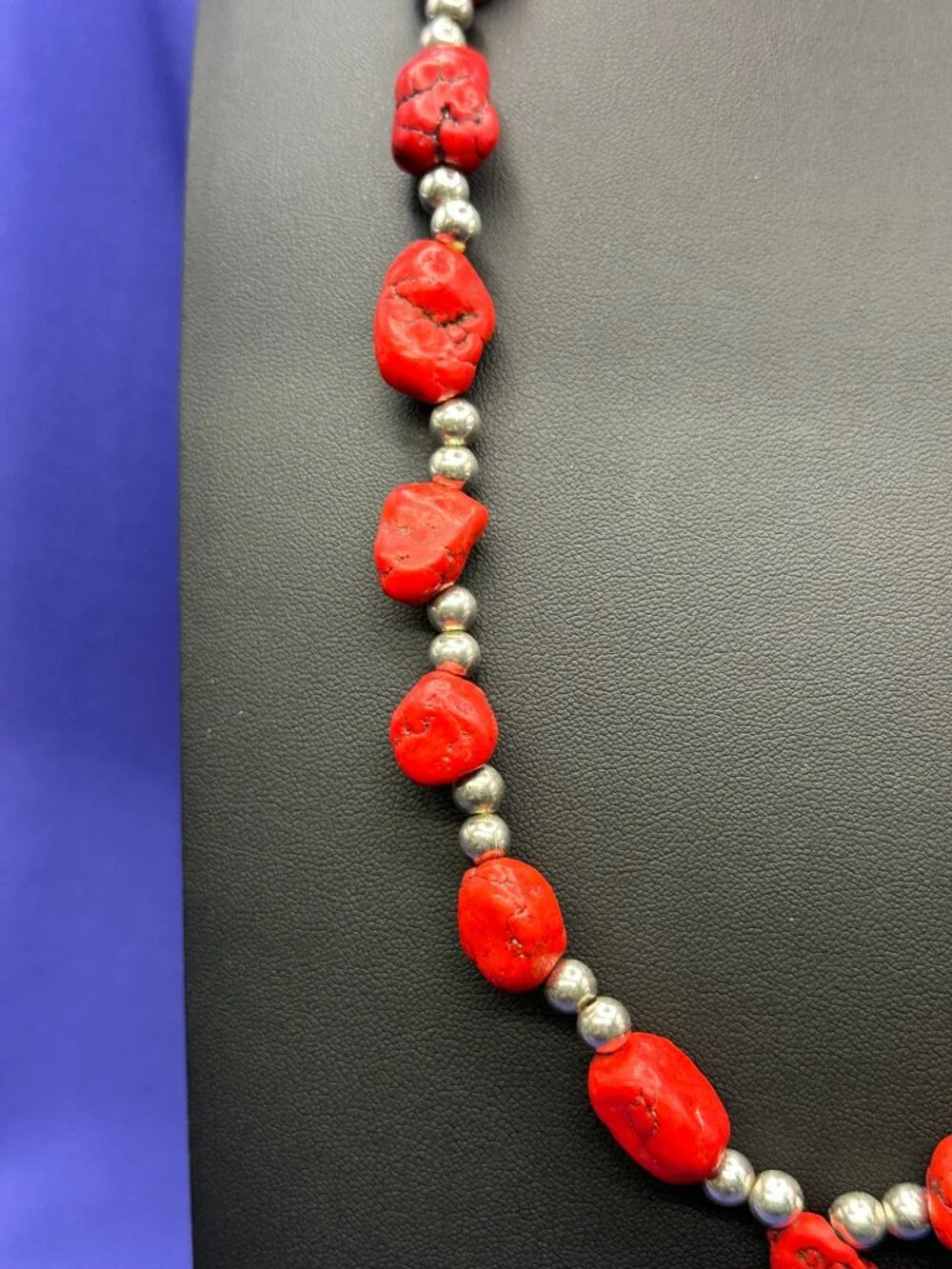 Red Nugget Natural Stone Necklace